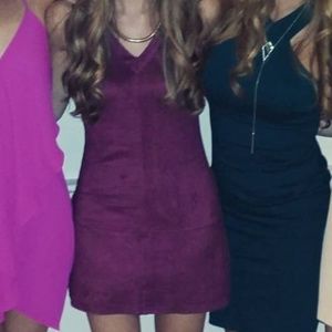 Design Lab Maroon Suede Mini Dress